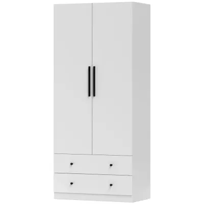 Garderob Multifunktionsskåp Vit av Trä 79 x 43 x 180 cm