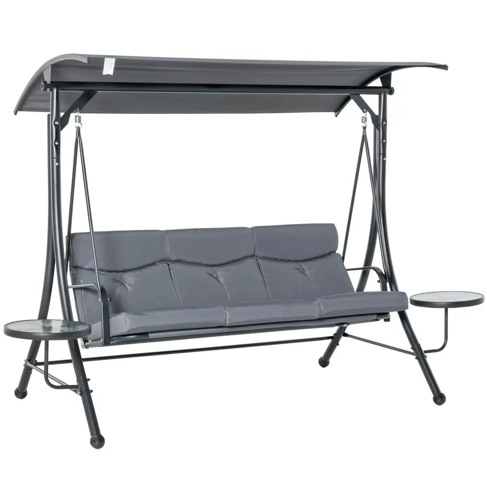 Hammock med Tak 3-Sitsig Trädgårdsgunga 271 x 125 x 177 Cm
