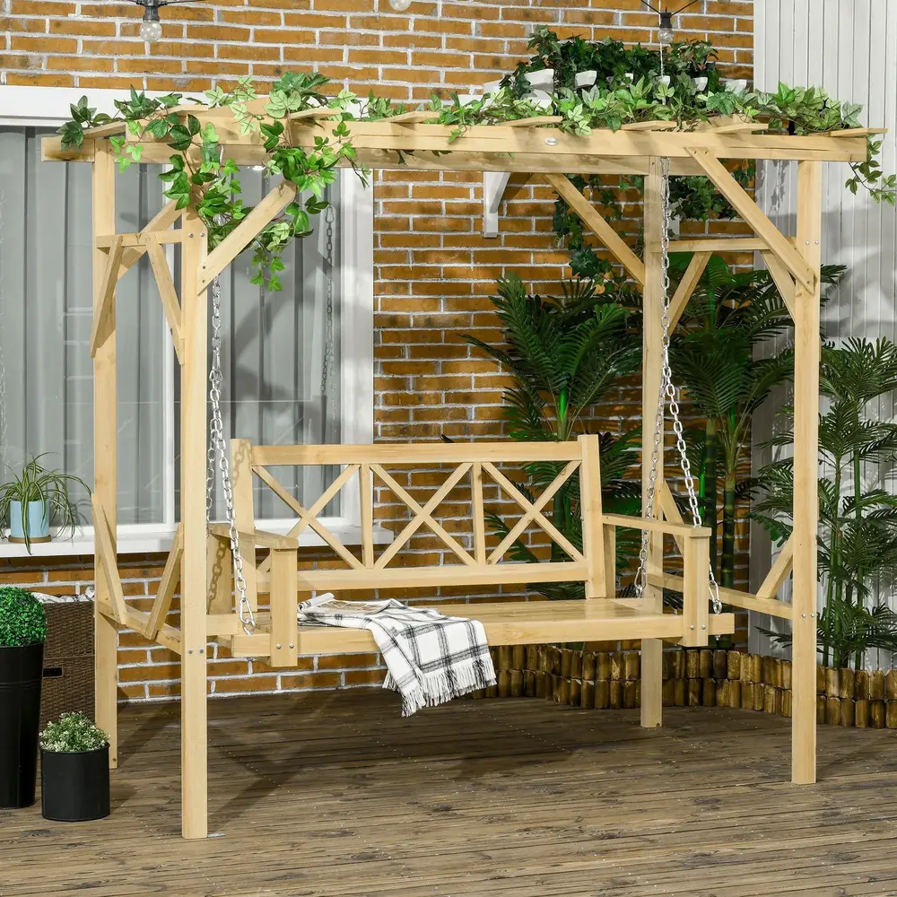 Hammock i Massivt Trä 2-Sits Klassisk 221 x 140 x 196 Cm