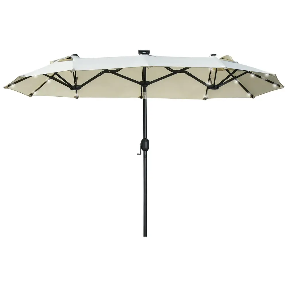 Dubbelparasoll med Solcellspanel 2,92 x 1,50 x 2,18 M