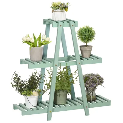 3-vånings Växtställ för 6 Blomkrukor 76 x 26 x 76 cm
