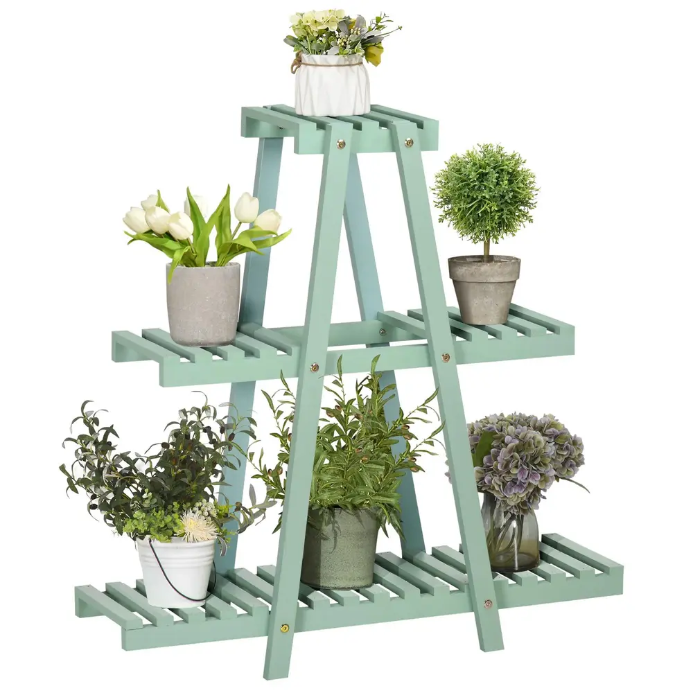 3-vånings Växtställ för 6 Blomkrukor 76 x 26 x 76 Cm