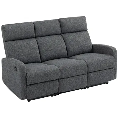 Soffa med Individuellt Ryggstöd Fotstöd 3-Sits