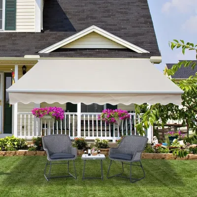 Vikarmsmarkis Beige Polyester Aluminium Uteplatsmarkis 3 m