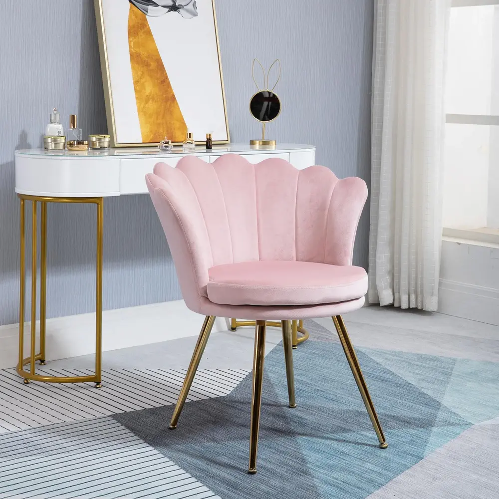 Fåtölj Loungestol Lotusformad Rosa av Sammetslook