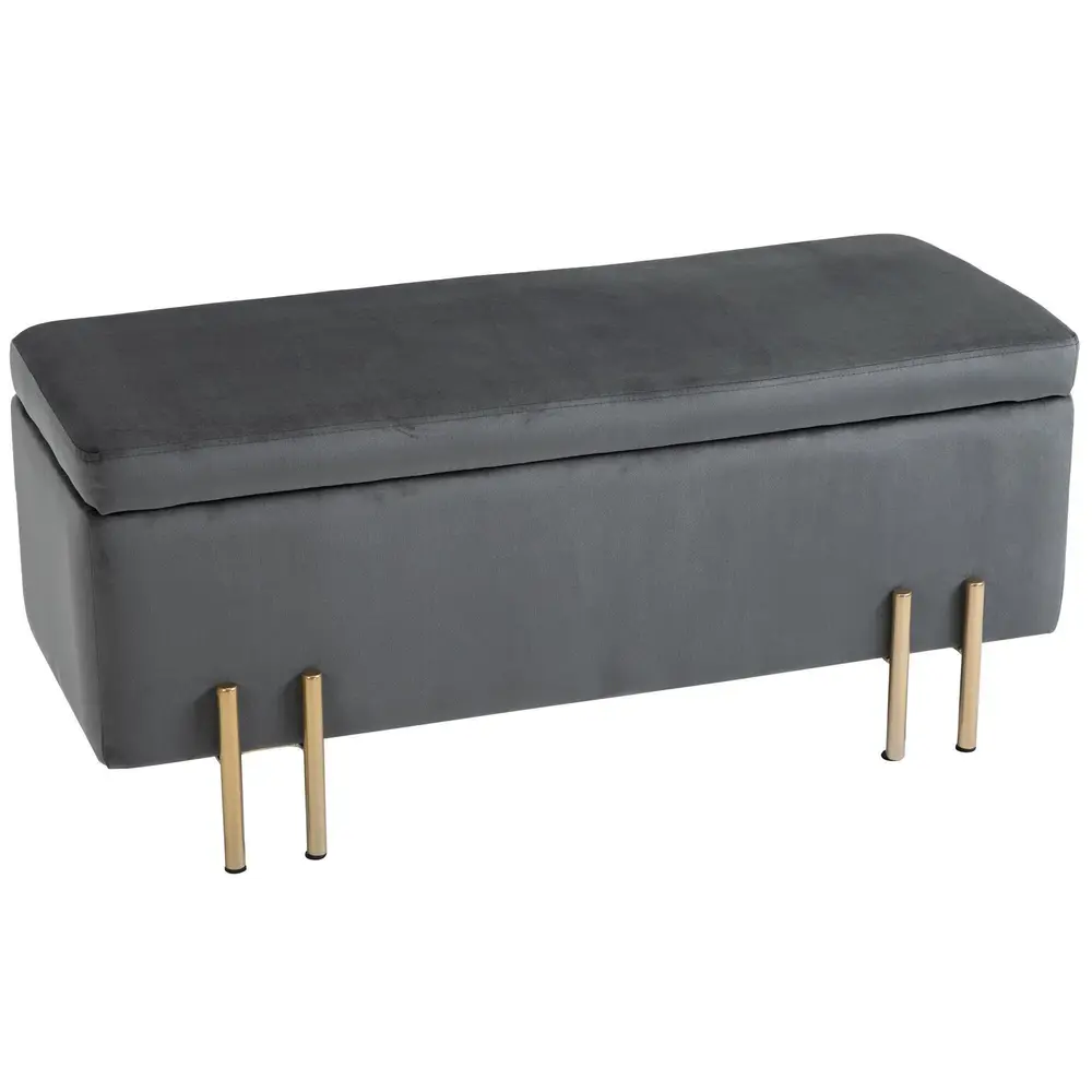 Bänk Stoppad med Förvaringsutrymme 100 x 40 x 42 Cm