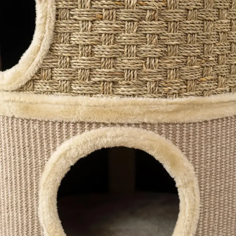 Klöstunna 79 cm med Tre Kattgrottor, Khaki och Brun