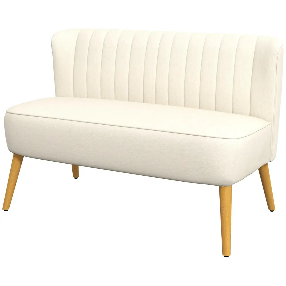 Soffa Loveseat 2-Sits Krämvit av Tyg 117 x 56,5 x 77 cm