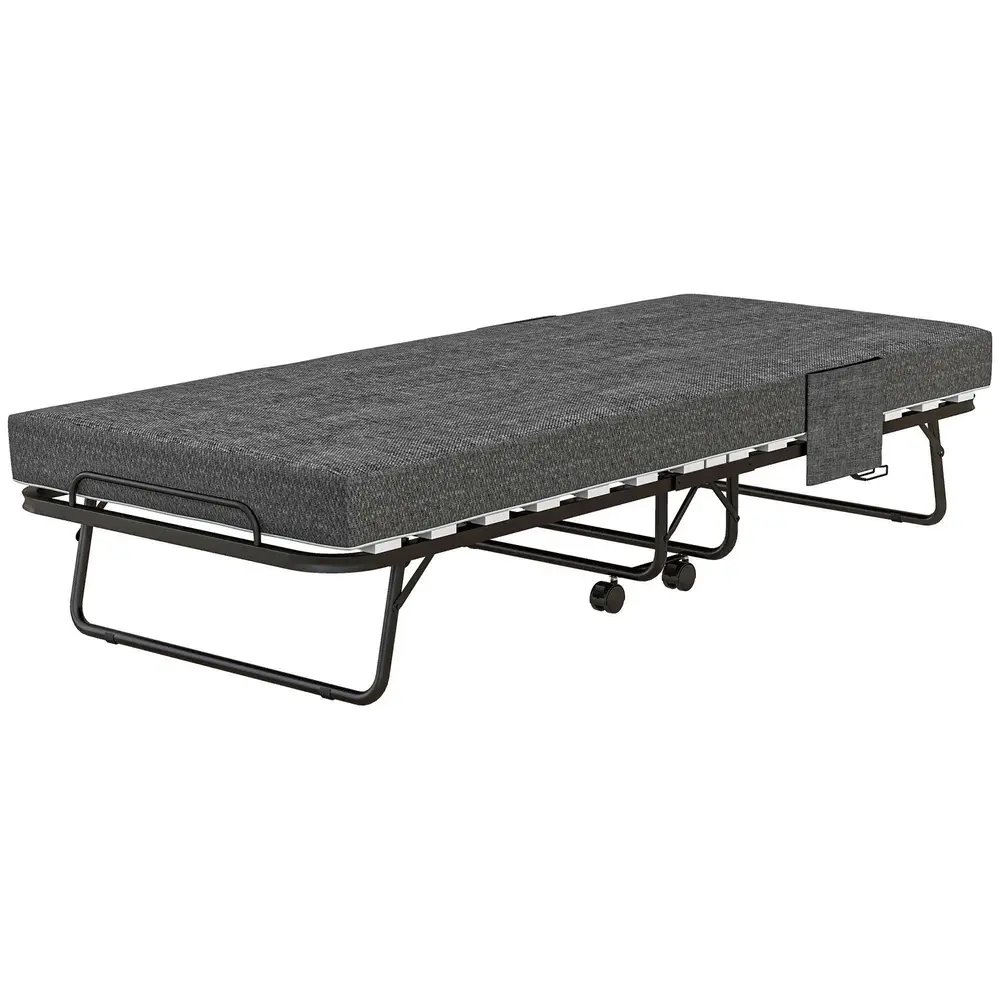 Hopfällbar Säng med Madrass 4 Hjul upp 190 x 80 x 42 Cm