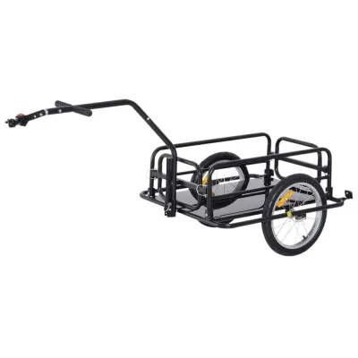 Hopfällbart Cykelsläp med Koppling Max 40 kg, Svart