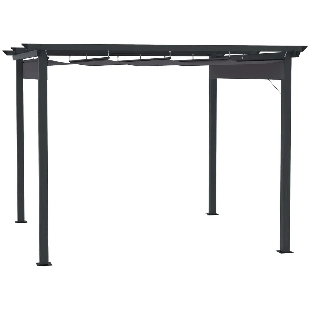 Pergola med Skjutbart Tak Trädgårdspaviljong 2,95 x 2,95 M