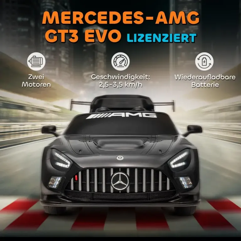 Elbil Barn Sportbil Svart Plast för 3 till 8 År Elektrisk Mercedes
