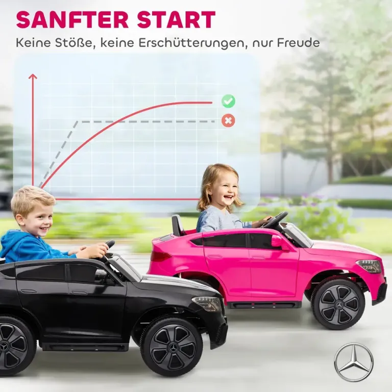 Elbil för Barn 12 v med Fjärrkontroll LED-Lampor Musik Mercedes Benz