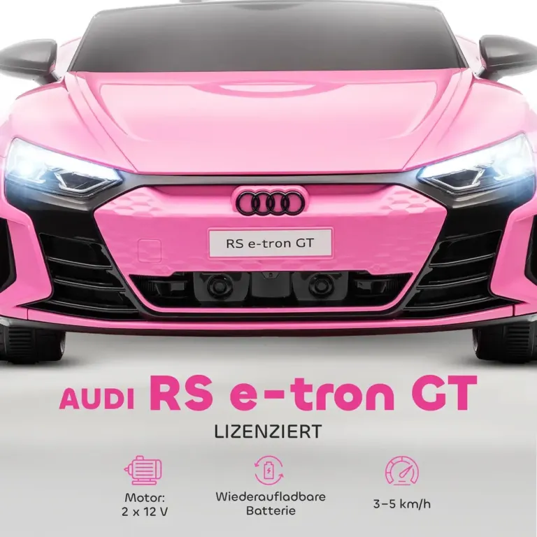 Elbil för Barn med Fjärrkontroll Säkerhetsbälte Musik Audi Rosa