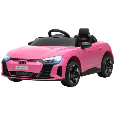 Elbil för Barn med Fjärrkontroll Säkerhetsbälte Musik Audi Rosa