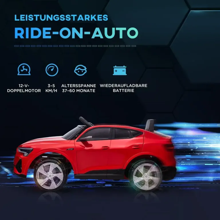 Elbil för Barn Röd av Plast och Metall för 3-5 År Audi Tron