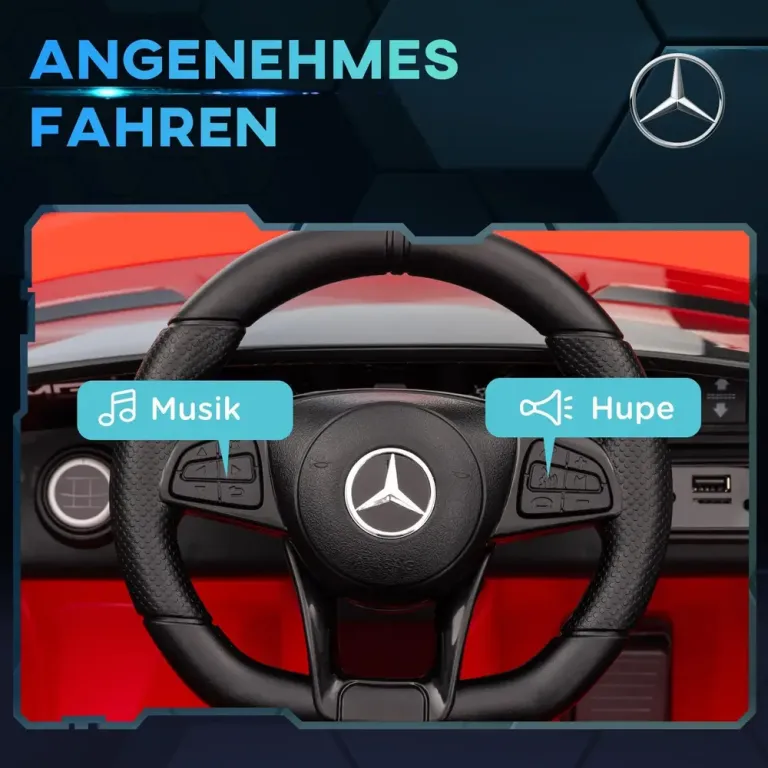 Elbil för Barn Sportbil 12 v Röd Mercedes Benz Fjärrkontroll