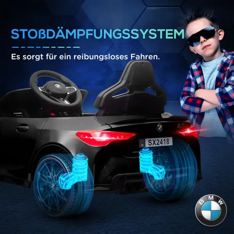 Elbil för Barn Sportbil med Ljud och Ljus Inkl Fjärrkontroll