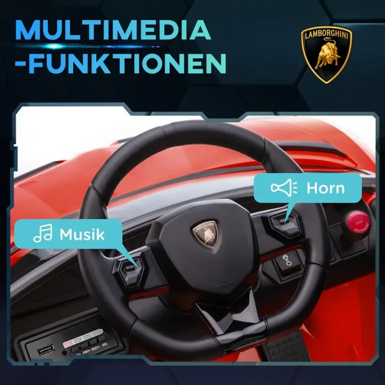 Elbil för Barn Sportbil med Vingdörrar Licensierad Lamborghini