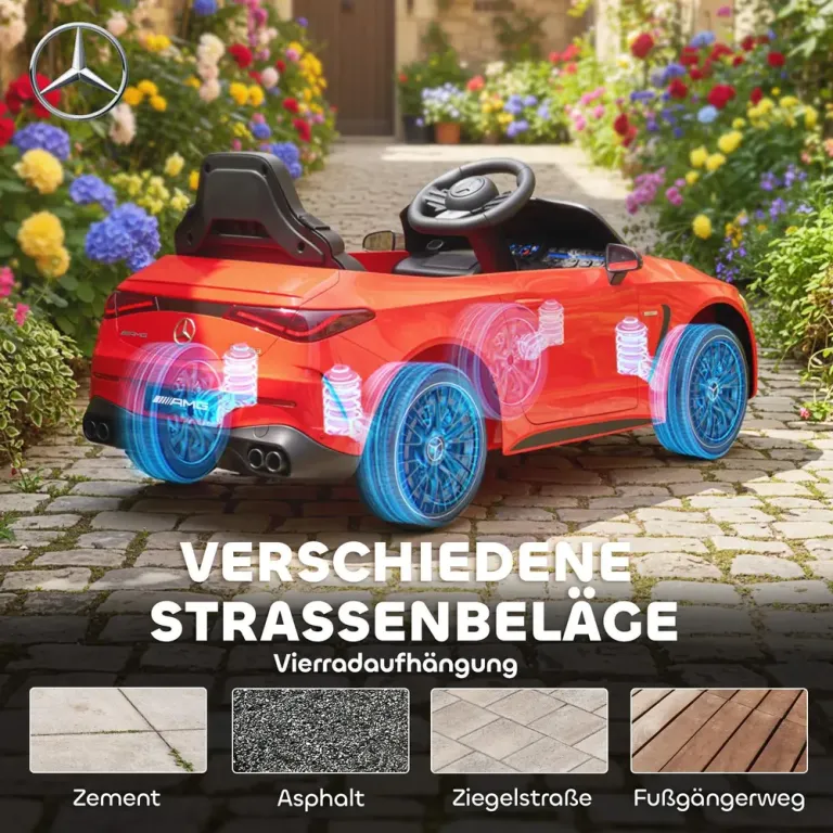 Elbil för Barn Sportig Design 12 v Motorer Mercedes Fjärrkontroll