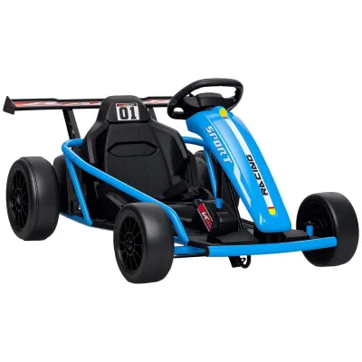 Elbil Go-Kart 24V Blå Metall och Plast för Barn 8-12 År Elektrisk