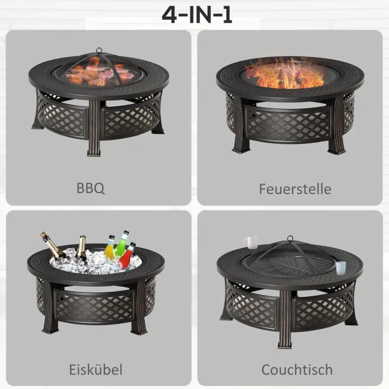 Eldfat med Gnistskydd Runt Eldstad Grill