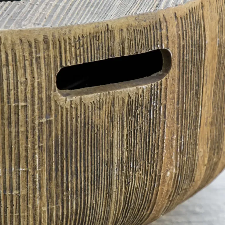 Eldskål Trädstubbedesign Brun av MGO och Stål Eldstad Metall