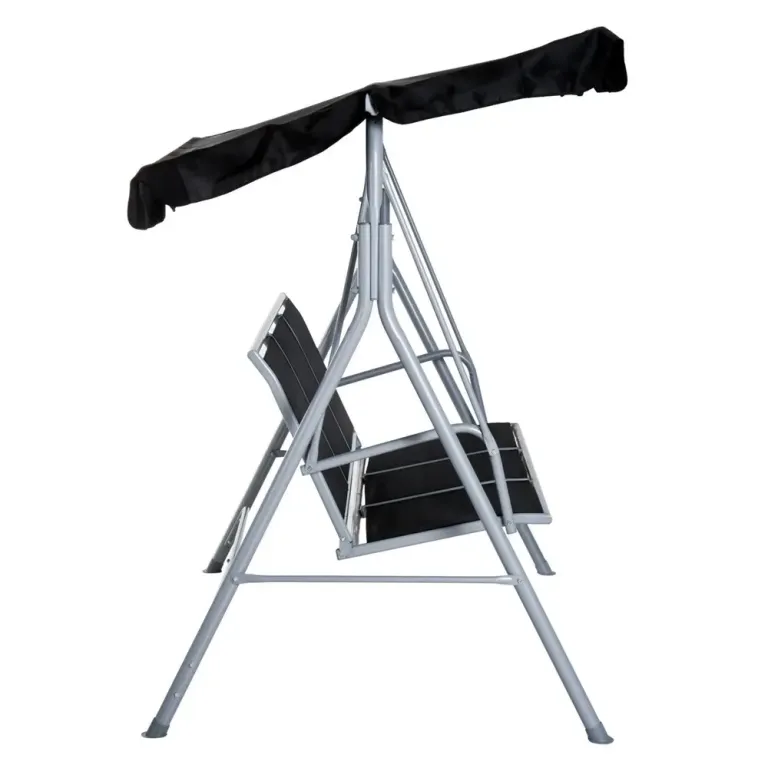 Elegant Hammock med Tak 3-Sitsig Gungsoffa Belastning Metall