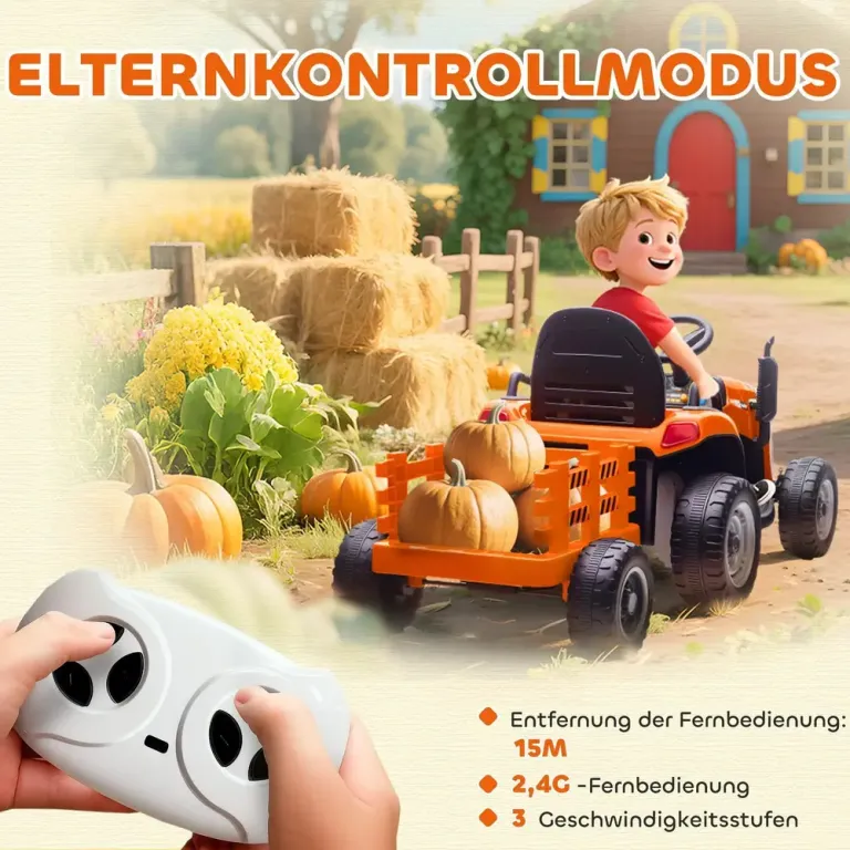 Elektrisk Åktraktor med Fjärrkontroll och Mjukstart Elbil Barn