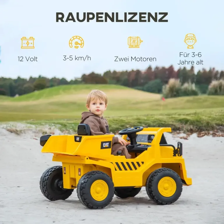 Elektrisk Barngrävmaskin Dumper Elbil Caterpillar