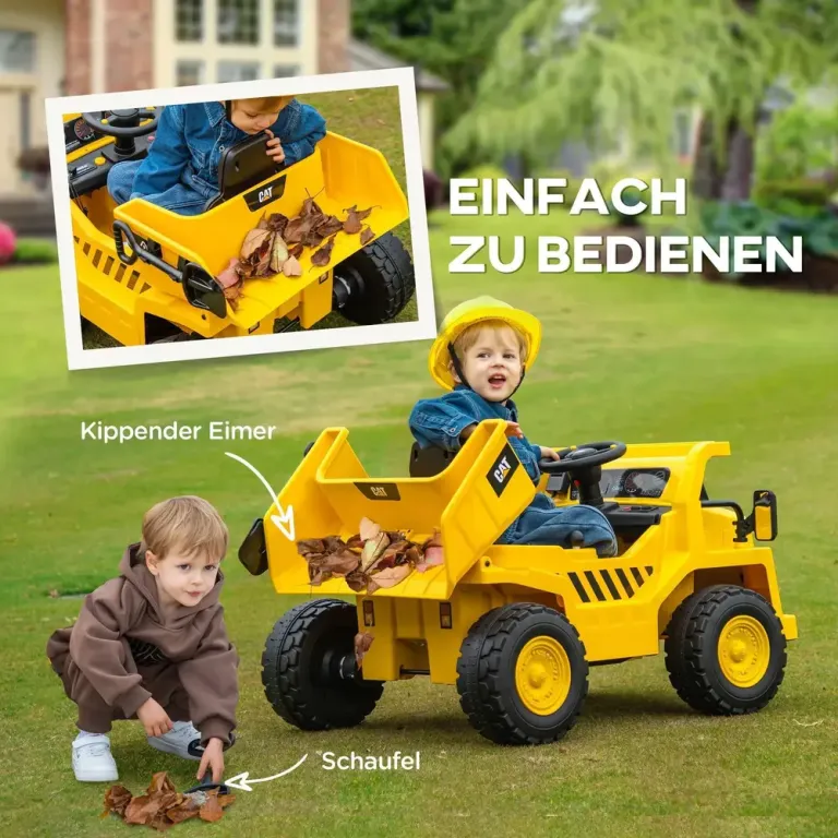 Elektrisk Barngrävmaskin Dumper Elbil Caterpillar