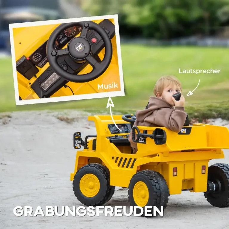 Elektrisk Barngrävmaskin Dumper Elbil Caterpillar