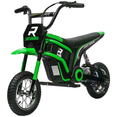Elektrisk Barnmotorcykel 24 v med Hastighet Musik Elmoped Grön Däck