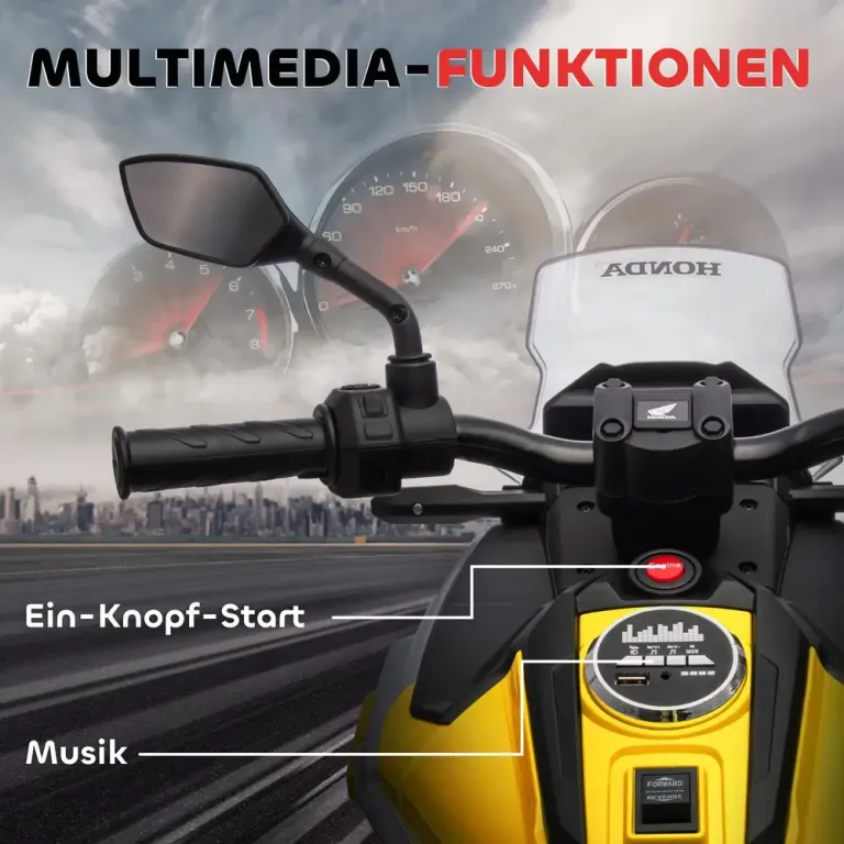 Elektrisk Barnmotorcykel 3 km/h med Musik och Ljus Elmotorcykel