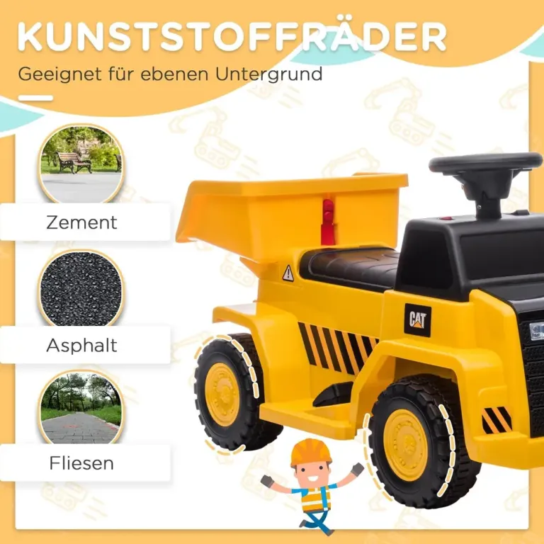 Elektrisk Barntraktor Åkfordon Gul av Plast för Barn 1,5 Elbil