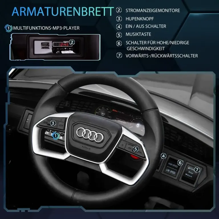 Elektrisk Bil för Barn med Fjärrkontroll Rolig Leksaksbil Elbil Audi