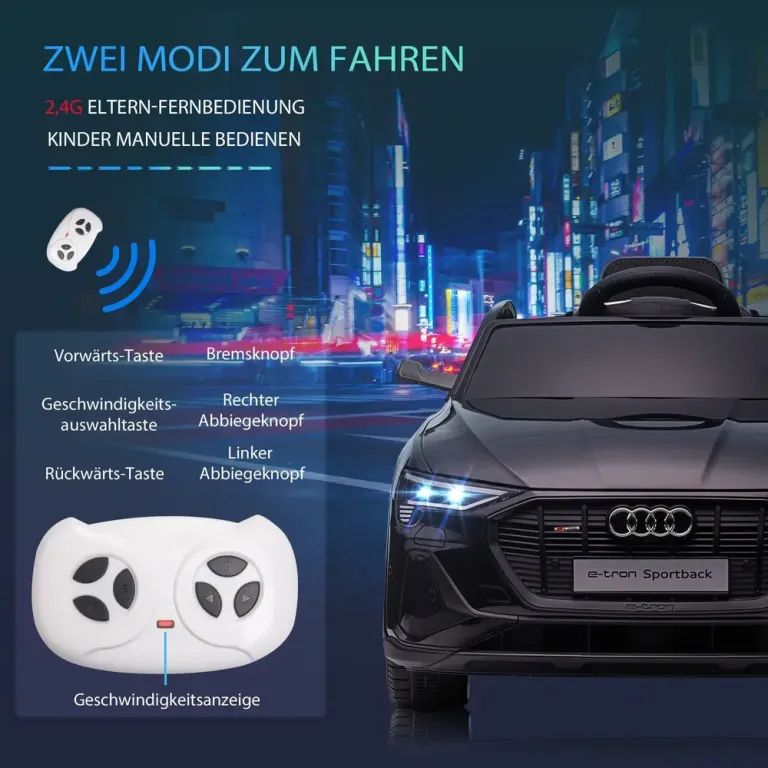Elektrisk Bil för Barn med Fjärrkontroll Rolig Leksaksbil Elbil Audi