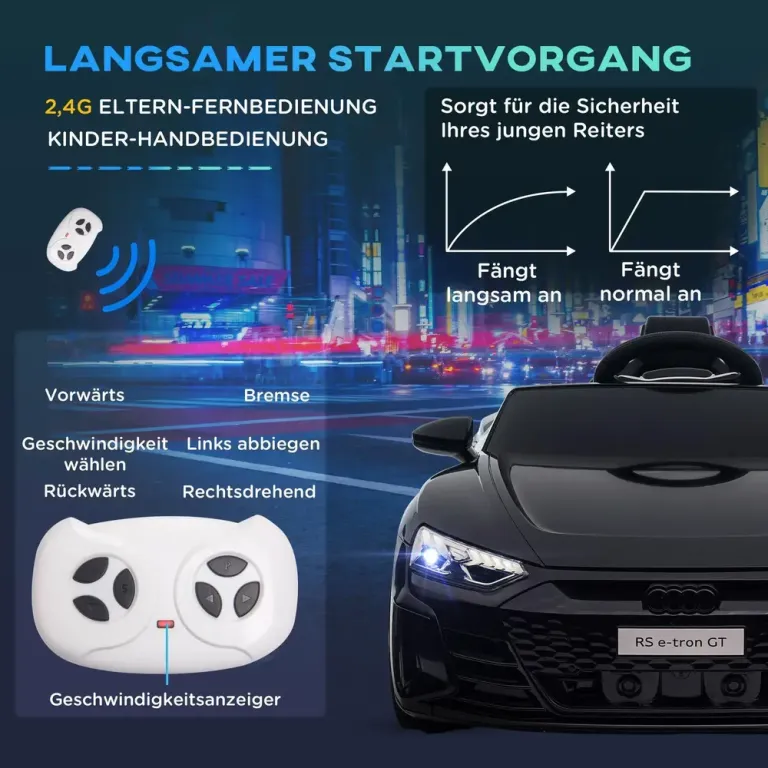 Elektrisk Bil Sport GT för Barn Elbil Audi Licensierad Fjärrkontroll