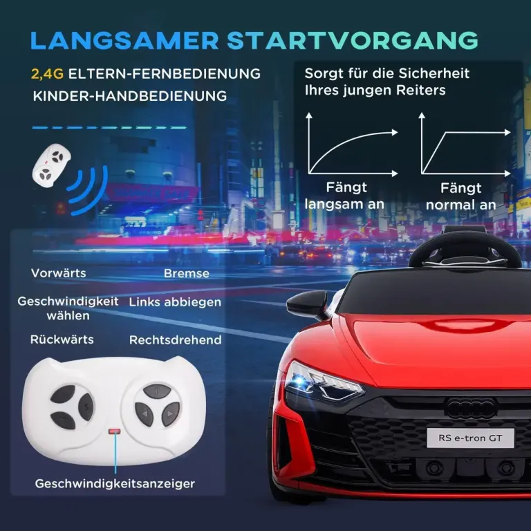 Elektrisk Bil Sport GT för Barn Elbil Audi Licensierad Fjärrkontroll