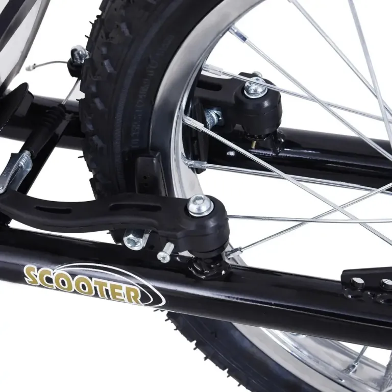 Sparkcykel för Barn med 16-Tums Lufthjul, Svart Höjdjusterbar Stål