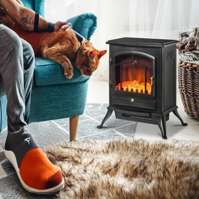 Elektrisk Kamin med Realistisk Flameffekt 45 x 28 x 54 Cm