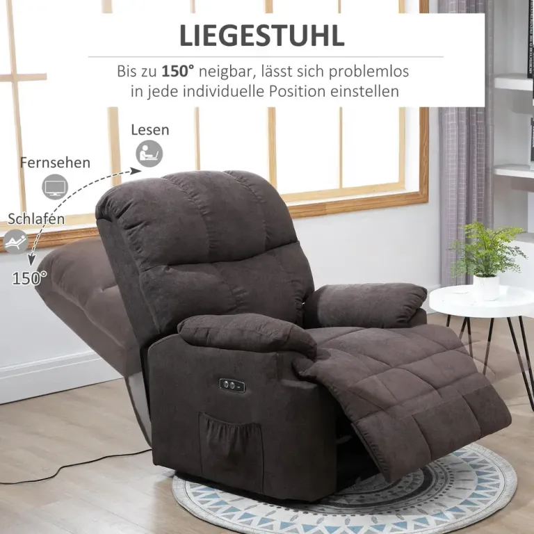 Elektrisk Lyftfåtölj med Ståhjälp USB-Port och Sidoficka