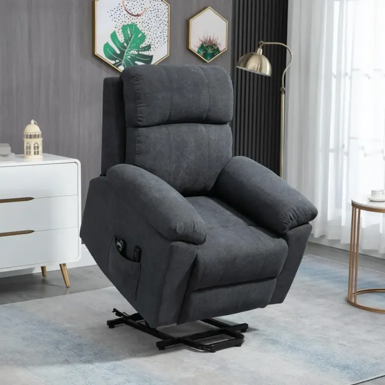 Elektrisk Massagefåtölj med Uppresningshjälp och Värme Grå Relax