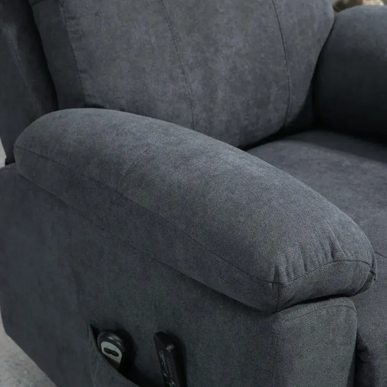 Elektrisk Massagefåtölj med Uppresningshjälp och Värme Grå Relax