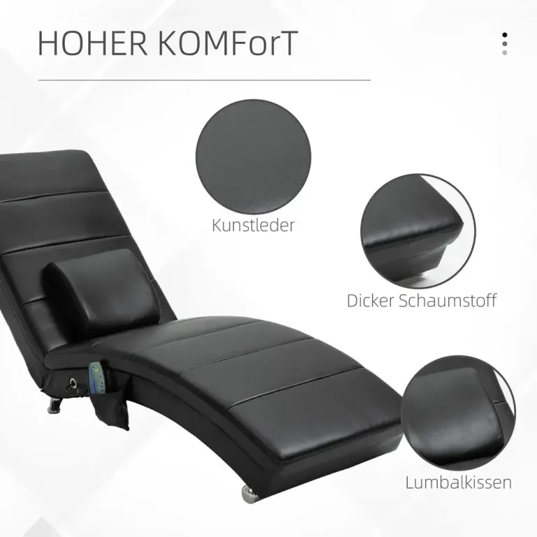 Elektrisk Massagestol i Läder Relaxfåtölj Avslappningsstol Zero