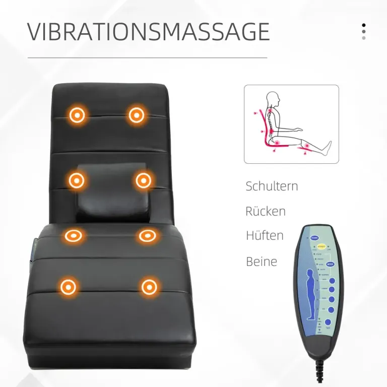 Elektrisk Massagestol i Läder Relaxfåtölj Avslappningsstol Zero