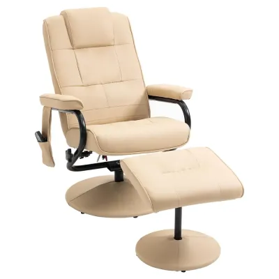 Elektrisk Massagestol med Pall TV-Fåtölj 77 x 84 x 95 cm
