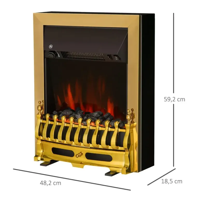 Elektrisk Öppen Spis Guld Kamin Cm Flameffekt