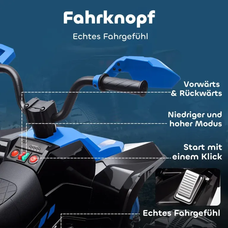 Elektrisk Quad för Barn 24 v 4 Hjul Strålkastare USB