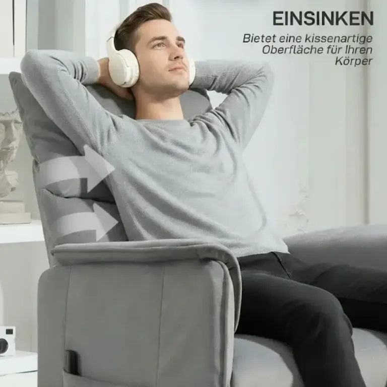 Elektrisk Reclinerfåtölj med Tyst Motor och Minnesfunktion Grå